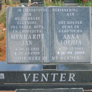 VENTER Mynhardt Jan 1912-1998 &amp; Anna Sophia 1914-2009