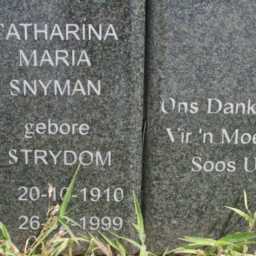 SNYMAN Catharina Maria nee STRYDOM 1910-1999