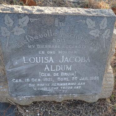 ALDUM Louisa Jacoba nee DE BRUIN 1921-1959
