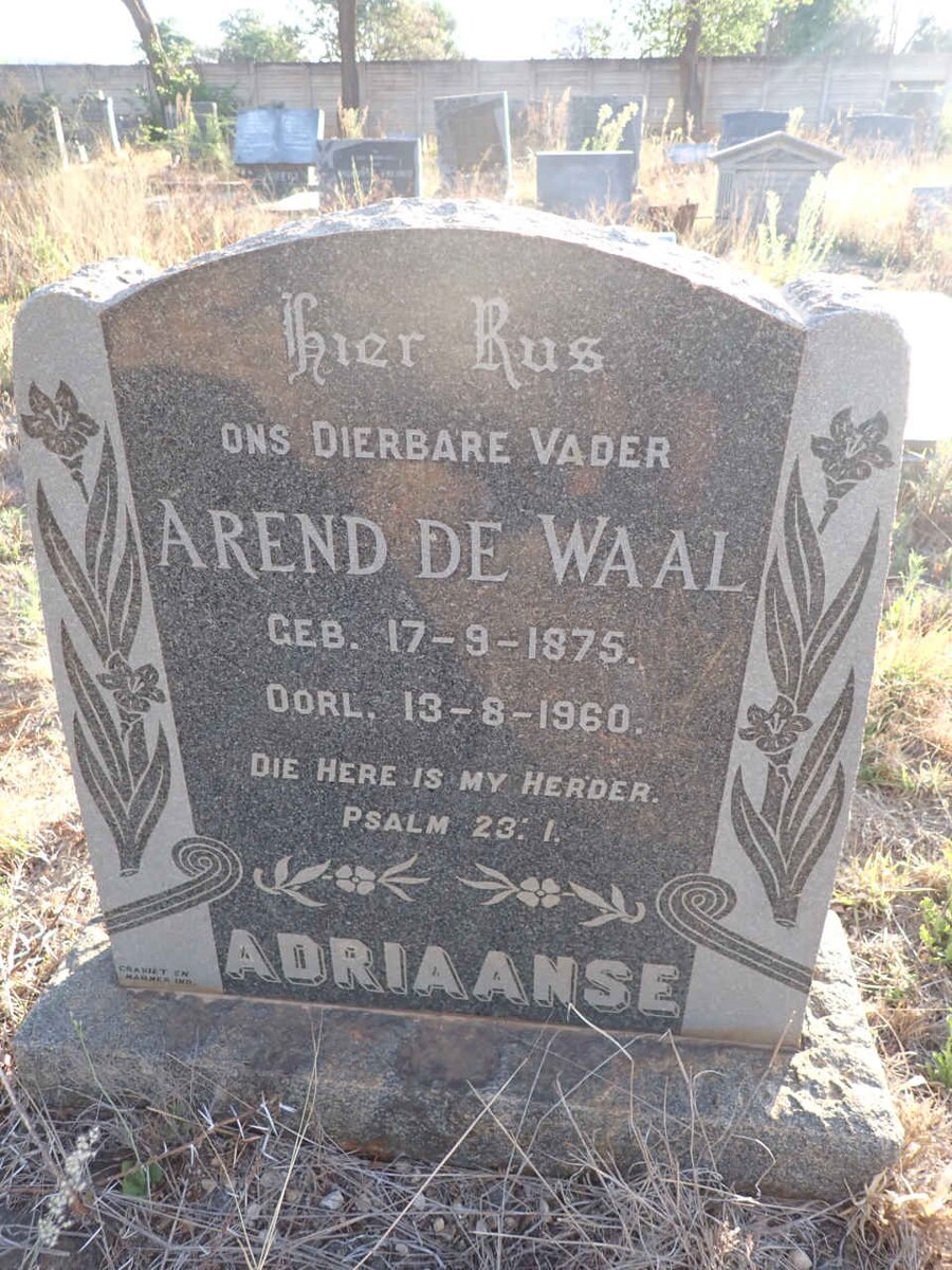 ADRIAANSE Arend de Waal 1875-1960