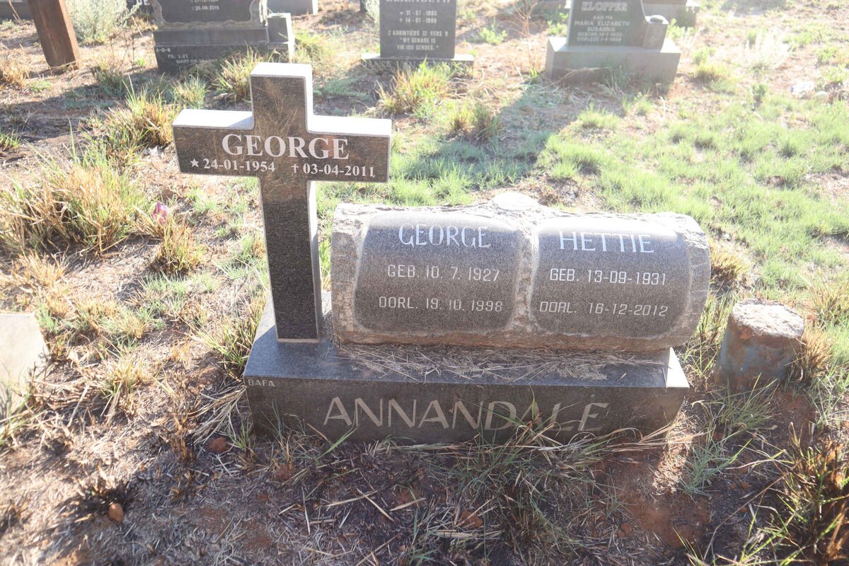 ANNANDALE George 1927-1998 & Hettie 1931-2012 :: ANNANDALE George 1954-2011
