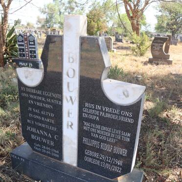 BOUWER Philluppus Rudolf 1948-2022 & Johanna C. 1960-2008