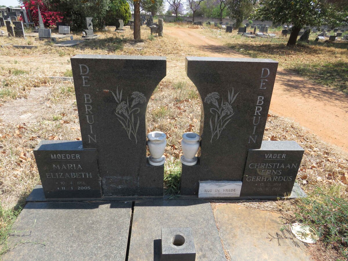 BRUIN Christiaan Erns Gerhardus, de 1914-1983 & Maria Elizabeth 1916-2005