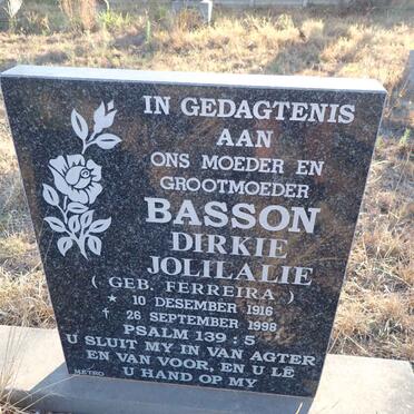 BASSON Dirkie Jolilalie nee FERREIRA 1916-1998