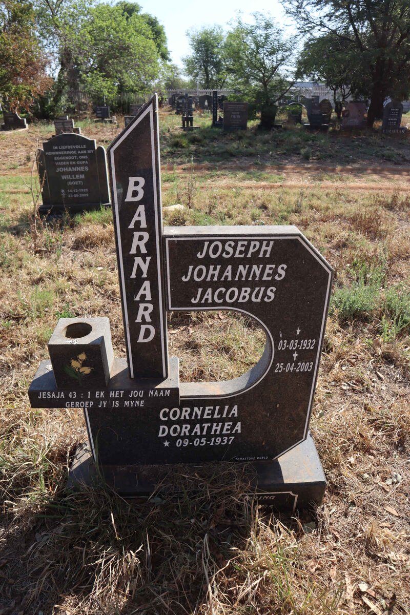 BARNARD Joseph Johannes Jacobus 1932-2003 & Cornelia Dorathea 1937-