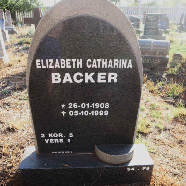 BACKER Elizabeth Catharina 1908-1999