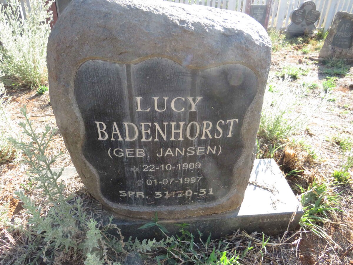 BADENHORST Lucy nee JANSEN 1909-1997