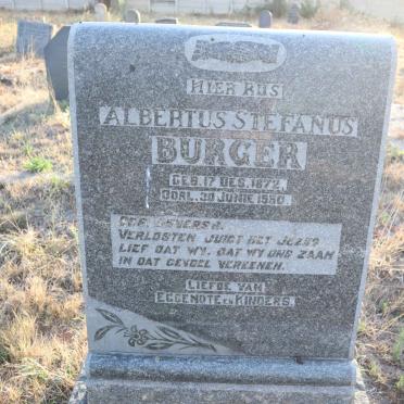 BURGER Albertus Stefanus 1872-1950