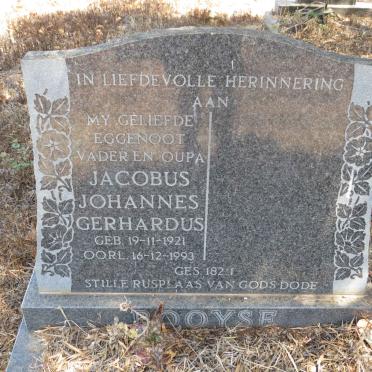 BOOYSE Jacobus Johannes Gerhardus 1921-1993
