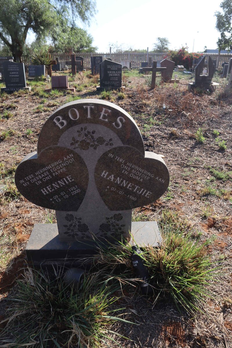 BOTES Hennie 1957-2000 & Hannetjie 1960-