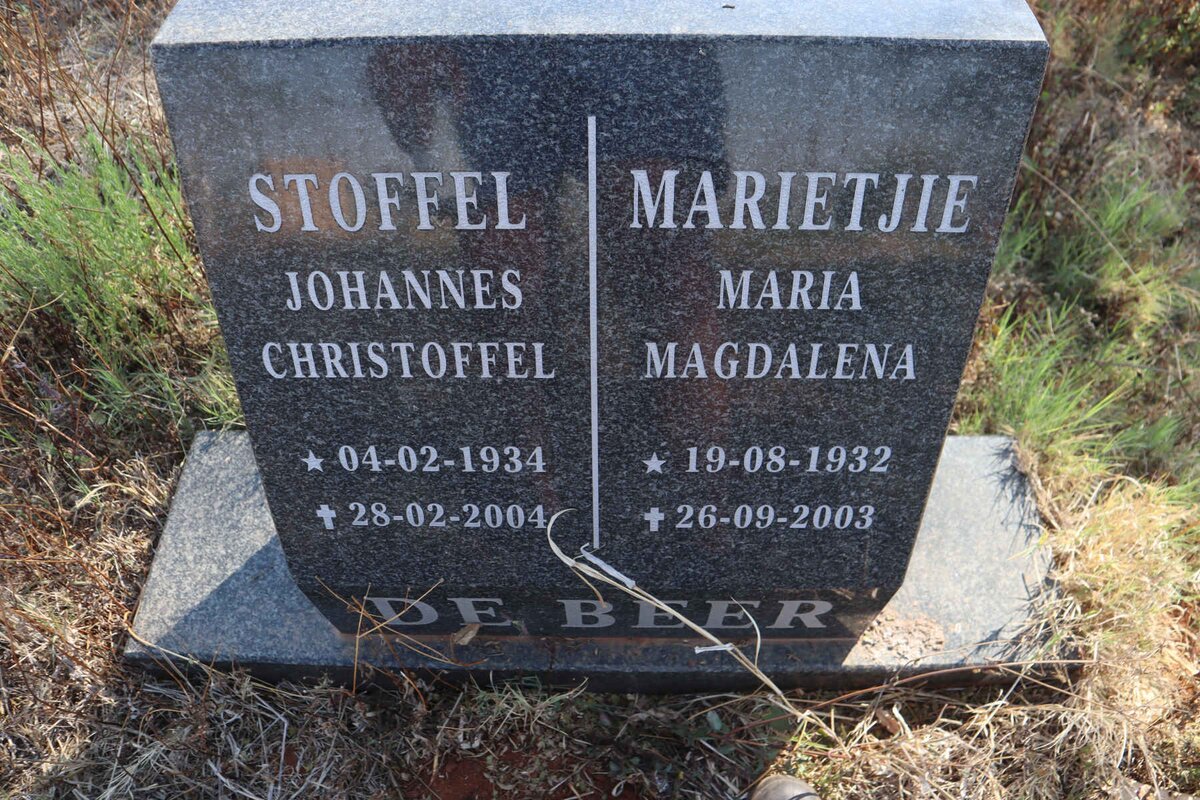 BEER Johannes Christoffel, de 1934-2004 & Maria Magdalena 1932-2003 