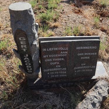 CAMPHER Gert Jacobus 1934-2004 & ? 1935- 