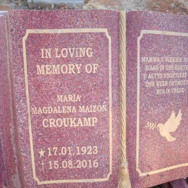 CROUKAMP Maria Magdalena Maizon 1923-2016