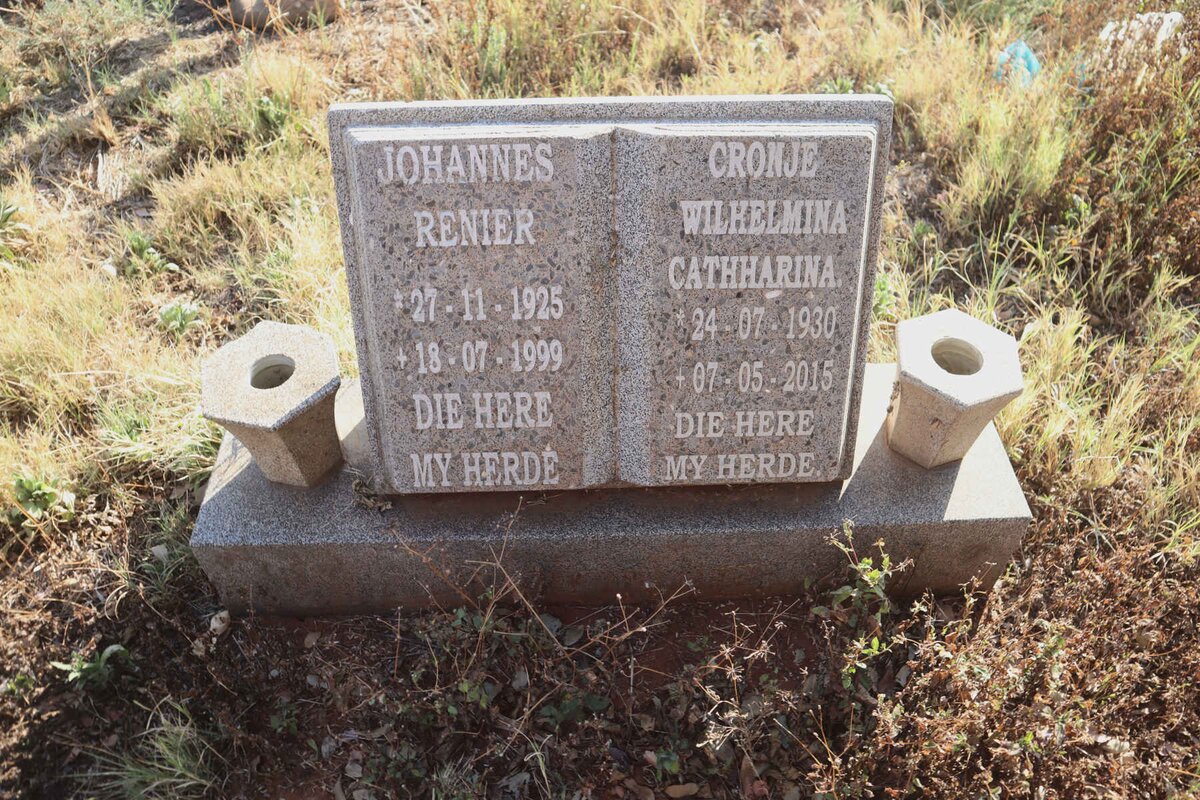 CRONJE Johannes Renier 1925-1999 & Wilhelmina Catharina 1930-2015