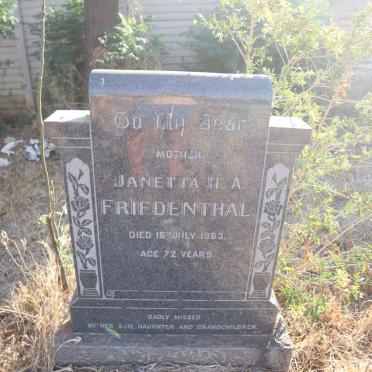 FRIEDENTHAL Janetta H.A. -1963