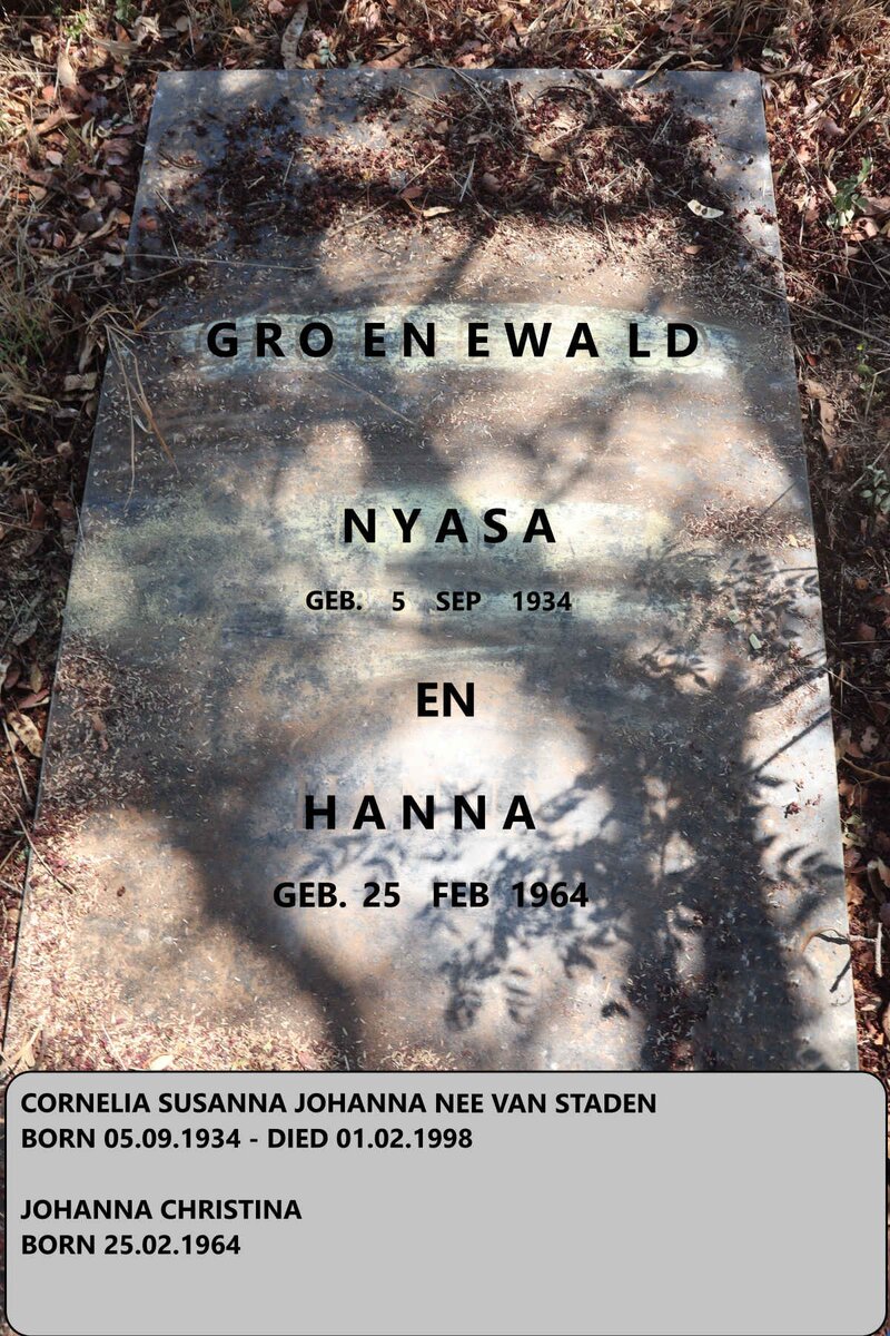 GROENEWALD Cornelia Susanna Johanna nee VAN STADEN 1934-1998 :: GROENEWALD Johanna Christina 1964-
