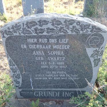 GRUNDLING Anna Sophia nee SWARTZ 1885-1957