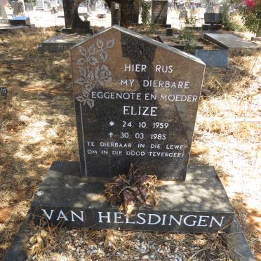 HELSDINGEN Elize, van 1959-1985