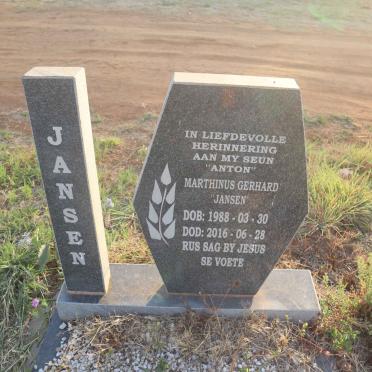 JANSEN Marthinus Gerhard 1988-2016