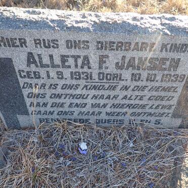 JANSEN Alleta F. 1931-1939