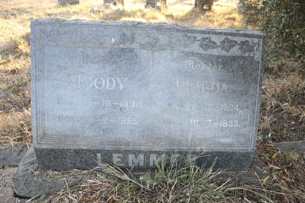 LEMMER Moody 1891-1955 & Frieda 1904-1953