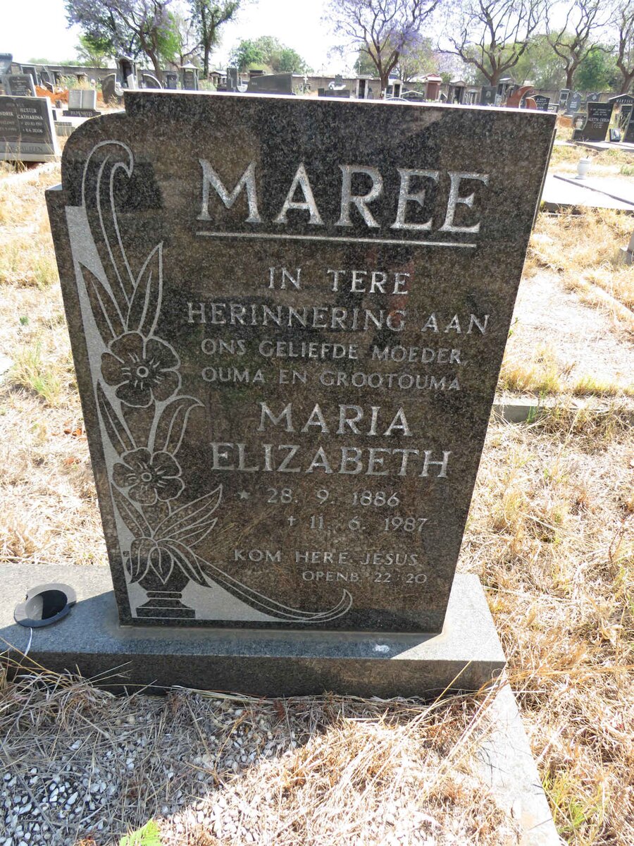 MAREE Maria Elizabeth 1886-1987