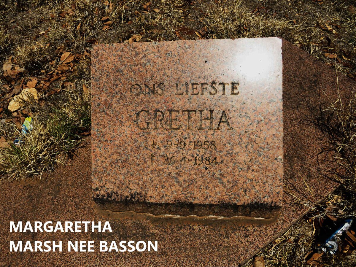 MARSH Margaretha nee BASSON 1958-1984 
