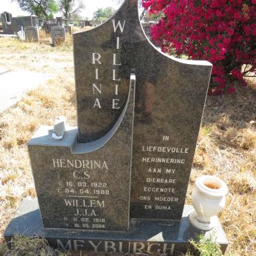 MEYBURGH Willem J.J.A 1918-2004 & Hendrina C.S. 1922-1988