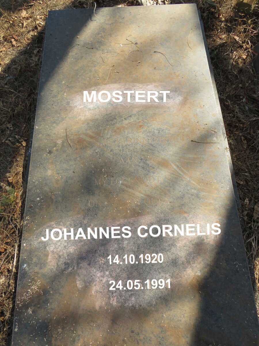 MOSTERT Johannes Cornelis 1920-1991
