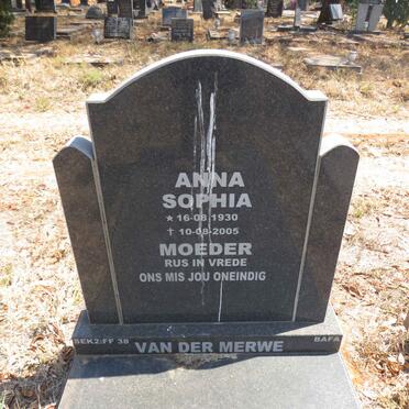MERWE Anna Sophia, van der 1930-2005