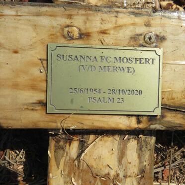 MOSTERT Susanna F.C. nee V.D. MERWE 1954-2020