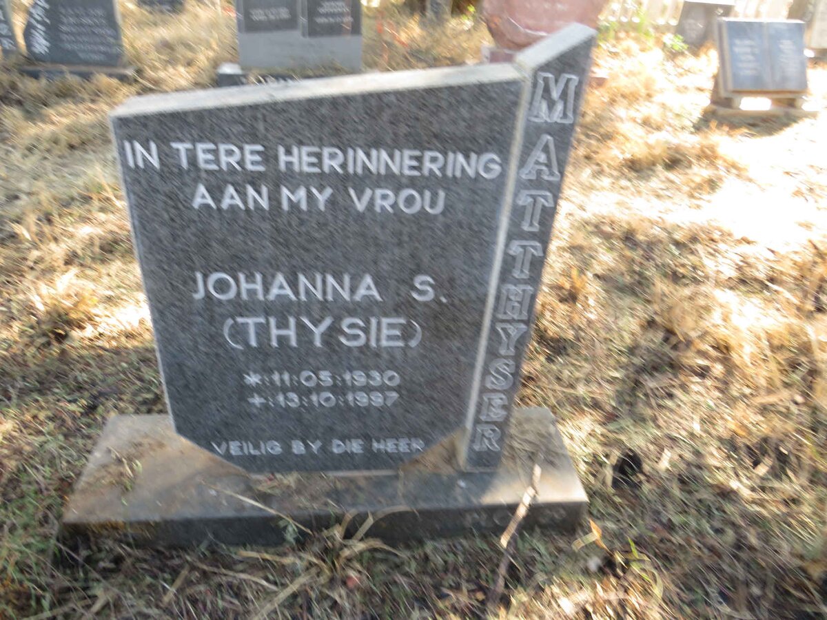 MATTHYSER Johanna S. 1930-1997