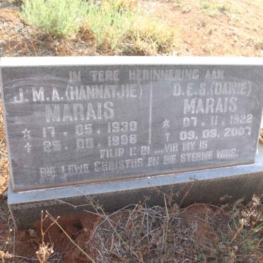 MARAIS D.E.S. 1922-2007 & J.M.A. 1930-1998