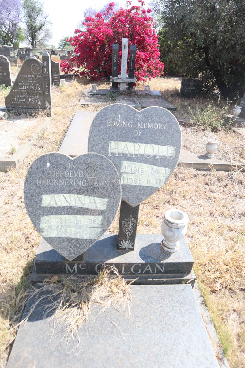 MCCALGAN Harold 1916-1985 & Anna 1911-1985