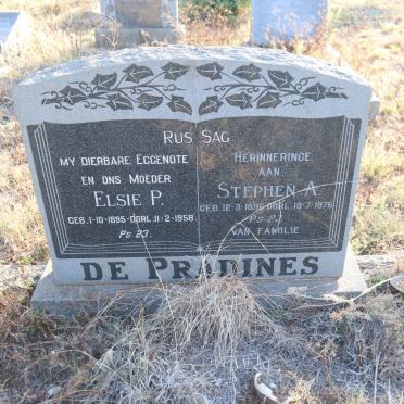 PRADINES Stephen A., de 1896-1976 & Elsie P. 1895-1958