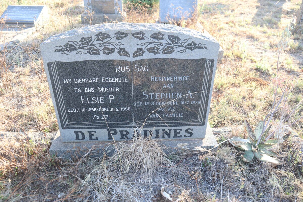 PRADINES Stephen A., de 1896-1976 & Elsie P. 1895-1958