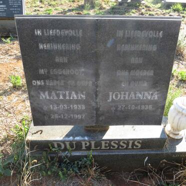 PLESSIS Matian, du 1933-1997 & Johanna 1936-