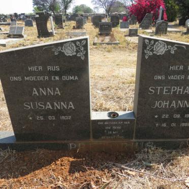 PRETORIUS Stephanus Johannes 1927-1986 & Anna Susanna 1932-