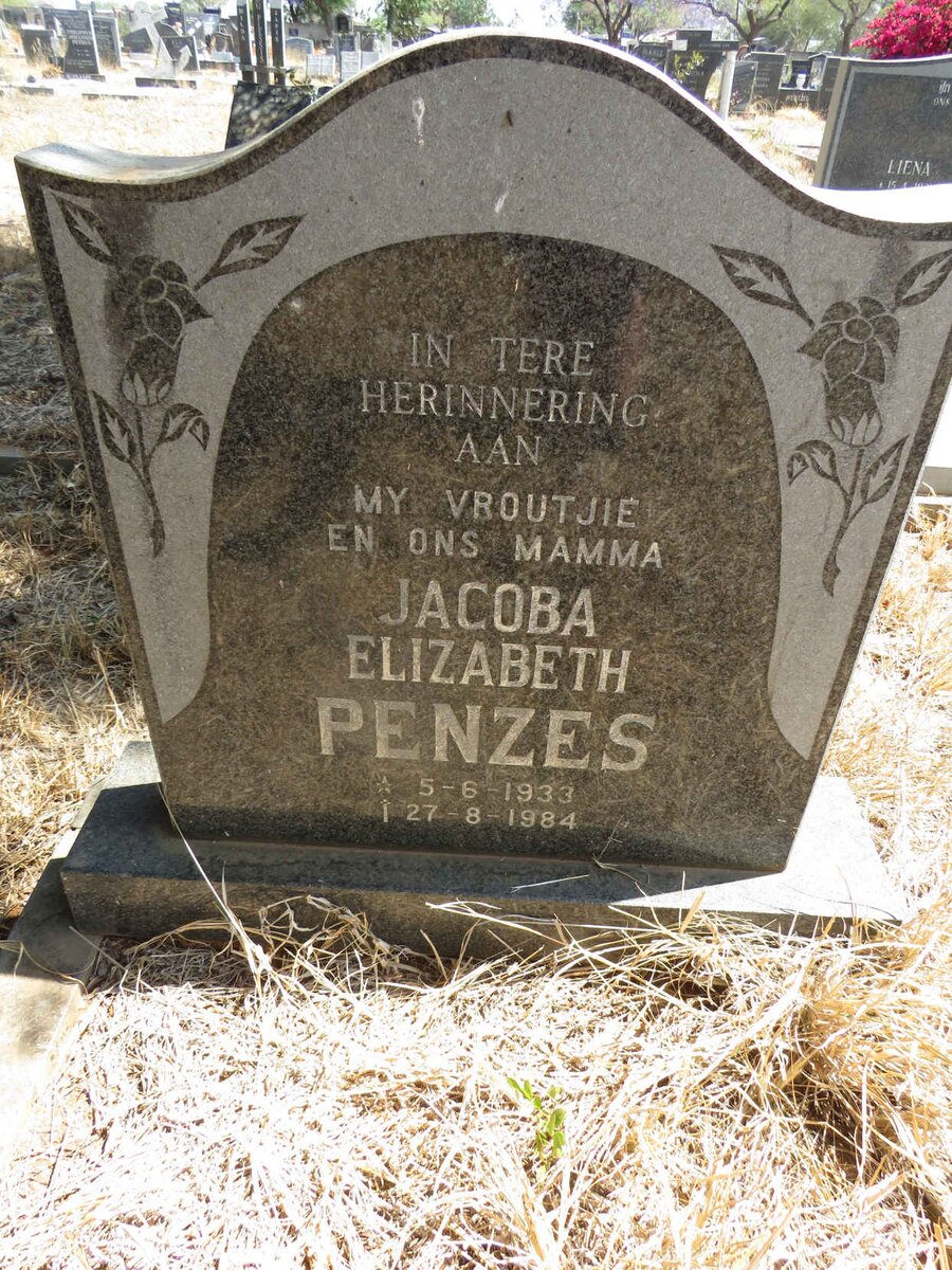 PENZES Jacoba Elizabeth 1933-1984