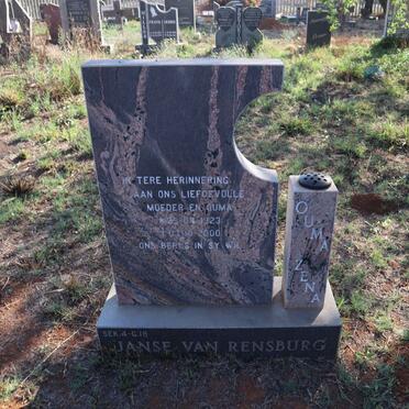 RENSBURG Zena, Janse van 1923-2000