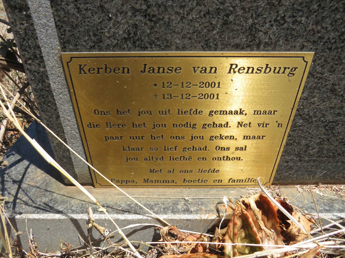 RENSBURG Kerben, Janse van 2001-2001