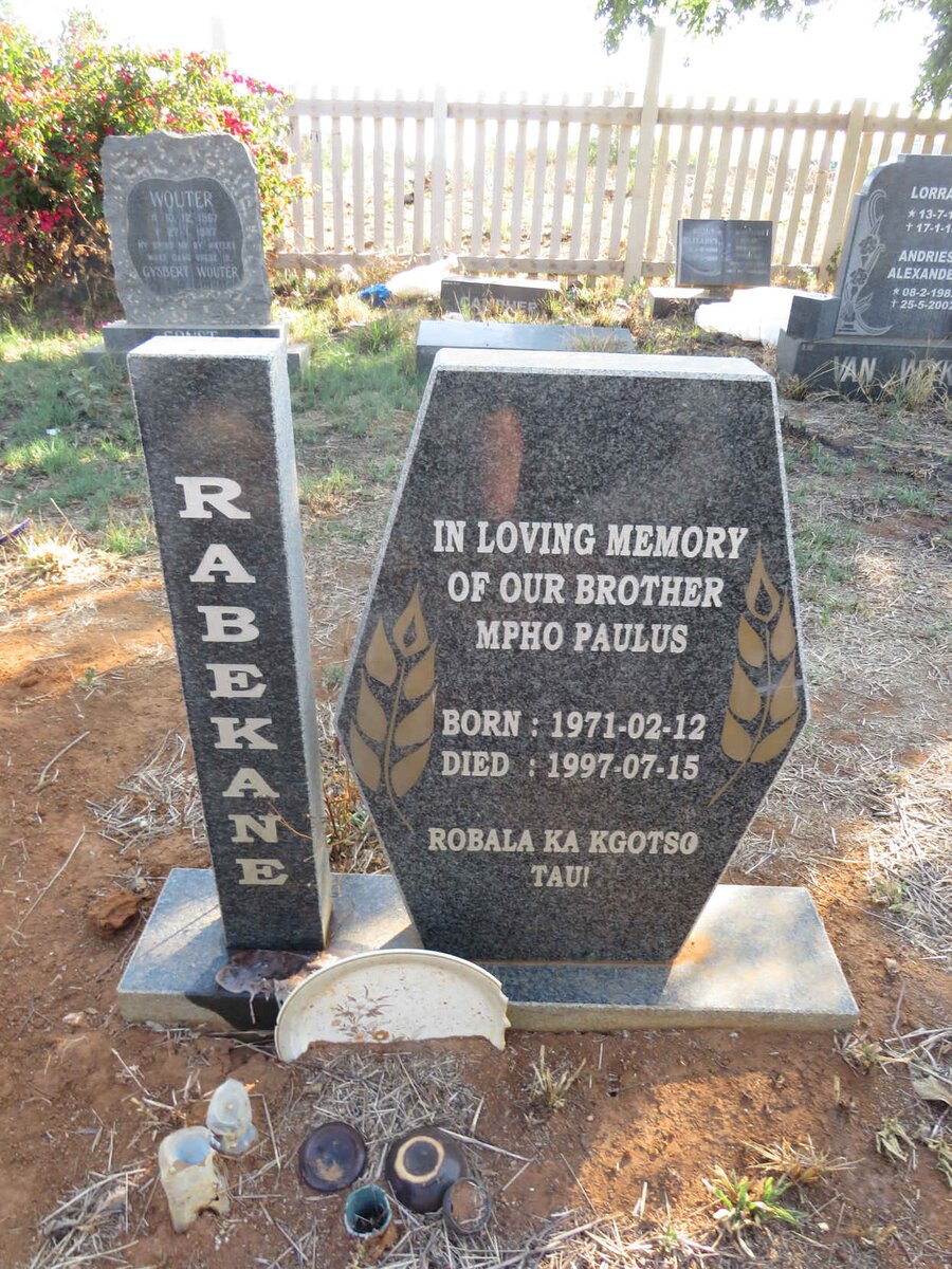 RABEKANE Mpho Paulus 1971-1997