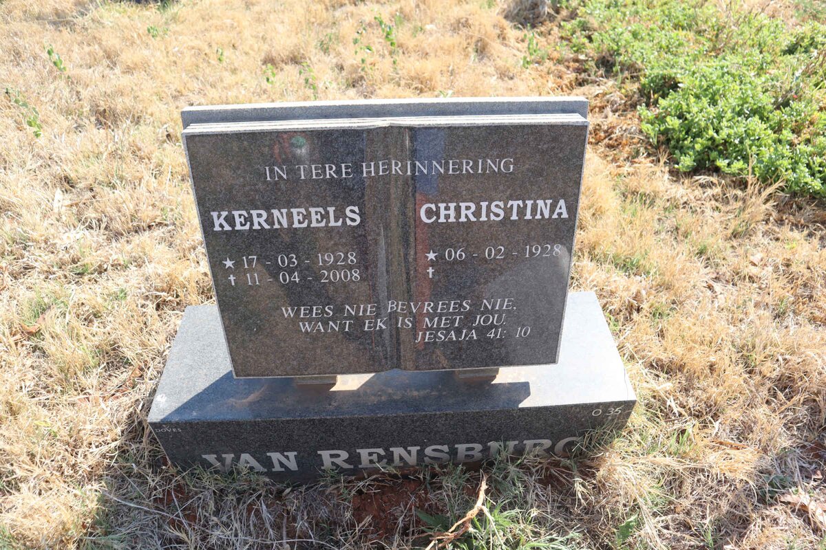 RENSBURG Kerneels, van 1928-2008 & Christina 1928-