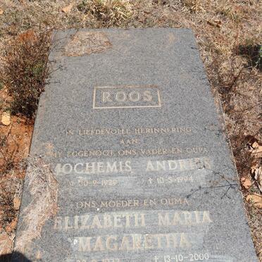 ROOS Jochemis Andries 1929-1994 & Elizabeth Maria Magaretha 1932-2000