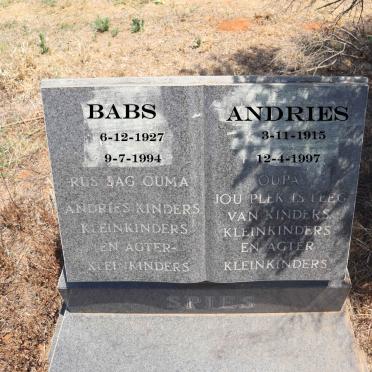 SPIES Andries 1915-1997 & Babs 1927-1994