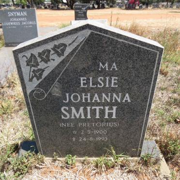 SMITH Elsie Johanna nee PRETORIUS 1900-1993