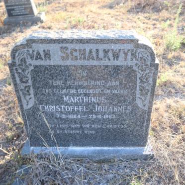 SCHALKWYK Marthinus Christoffel Johannes, van 1884-1962