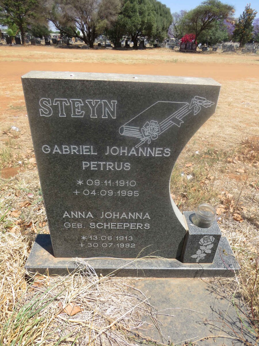 STEYN Gabriel Johannes Petrus 1910-1995 & Anna Johanna SCHEEPERS 1913-1992