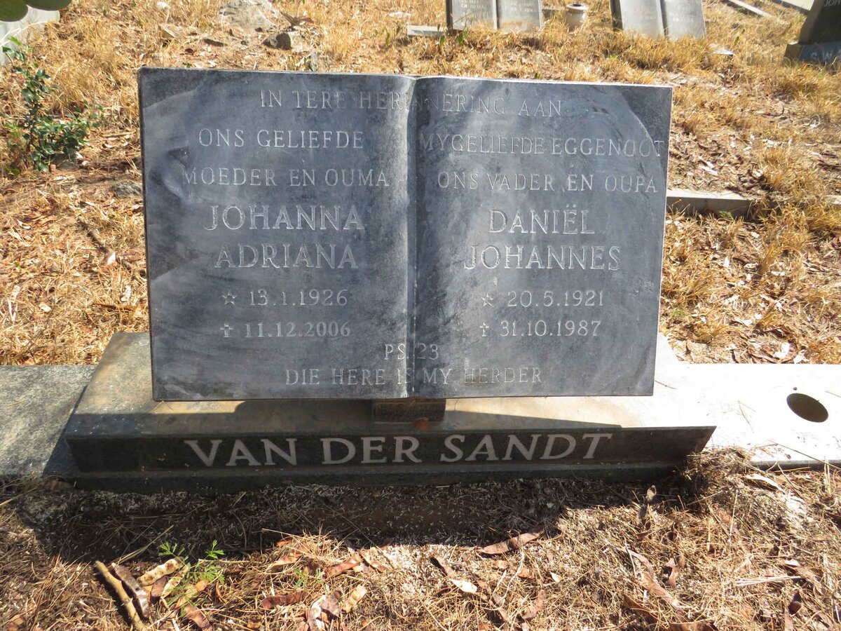 SANDT Daniel Johannes, van der 1921-1987 & Johanna Adriana 1926-2006