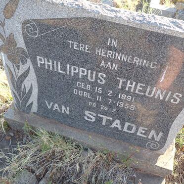 STADEN Philippus Theunis, van 1891-1959